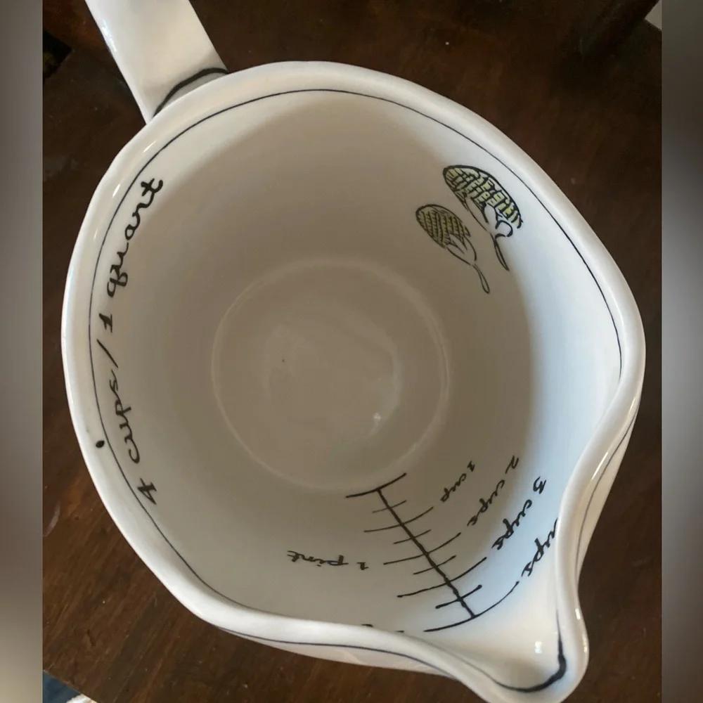 Anthropologie Measuring Cup MOLLY HATCH Pitcher FLOWERPATCH Quart Handle